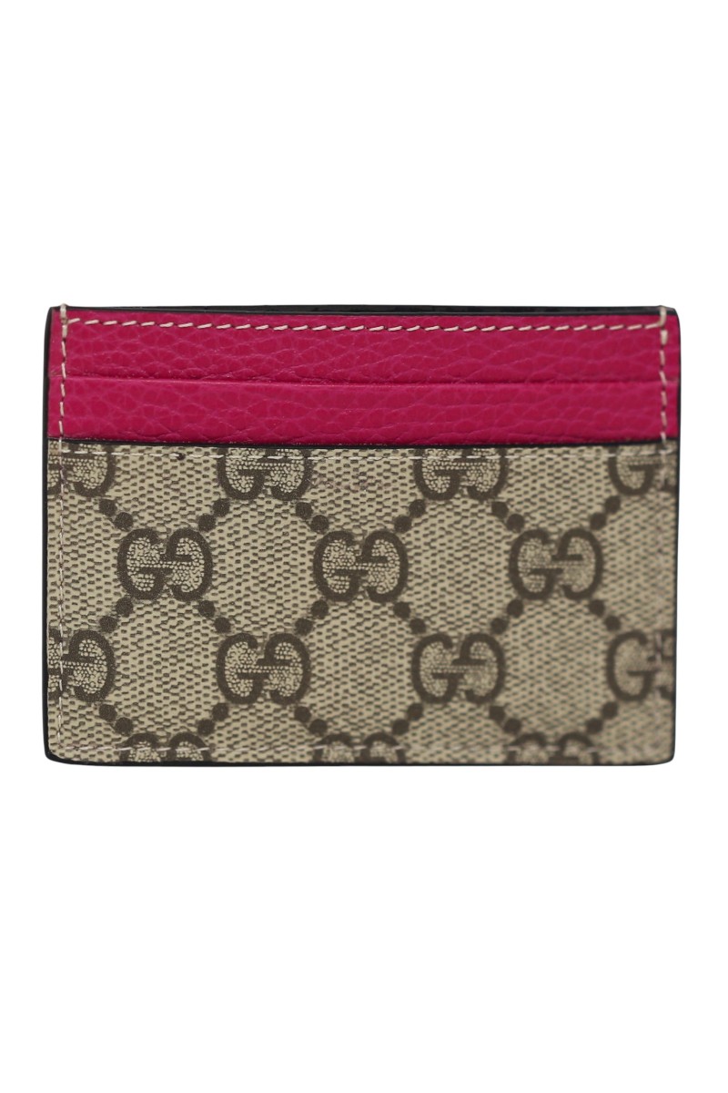 Gucci Ebano and Fuxia Monogram GG  Cardholders