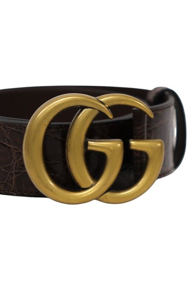 Gucci - Cintura GG Marmont motivo coccodrillo