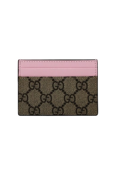 Gucci Portacarte Monogramma GG Beige e Rosa