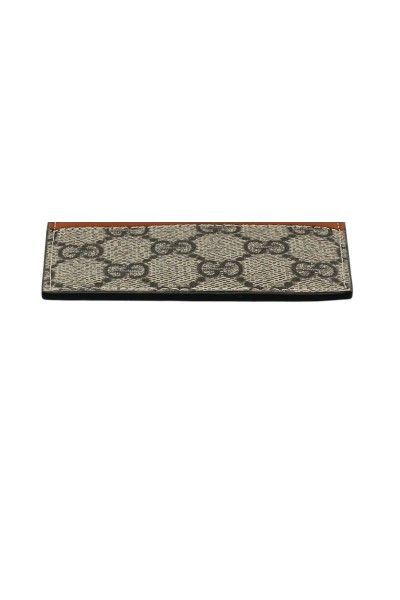 GUCCI PORTACARTE IN PVC BEIGE DETTAGLI CARAMELLO