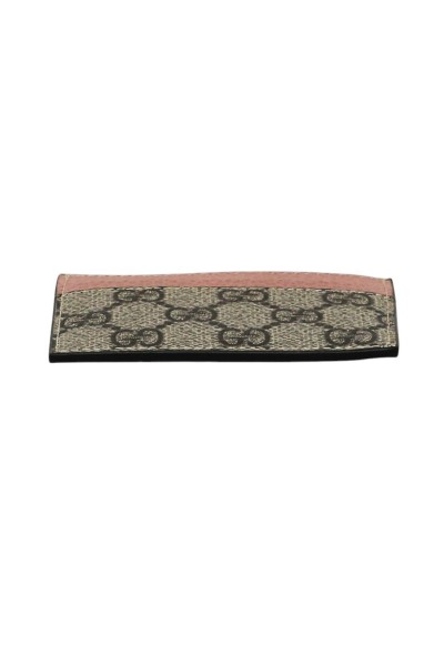 GUCCI PORTACARTE PVC BEIGE E ROSA CHIARO