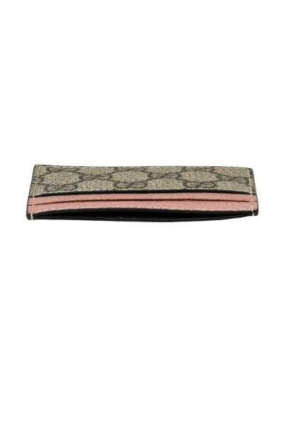 GUCCI PORTACARTE PVC BEIGE E ROSA CHIARO