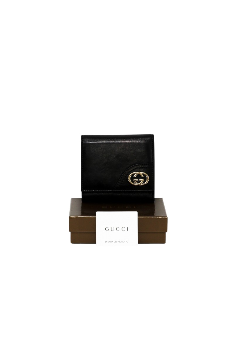 Portafoglio Gucci nero Intreccio GG