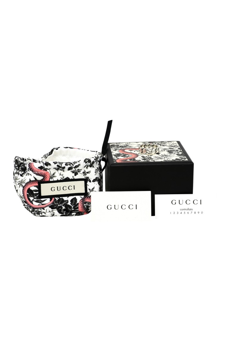 Gucci Anello Interlocking Argento
