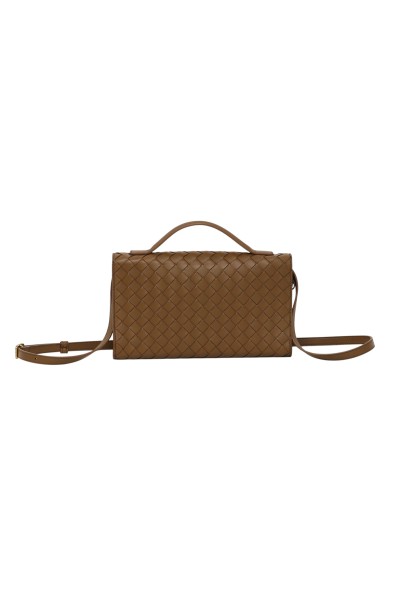 Bottega Veneta Andiamo Cluth 25 Dark Caramel